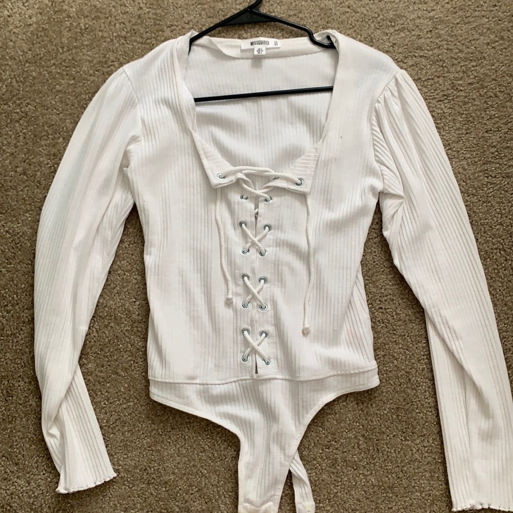 White Missguided bodysuit